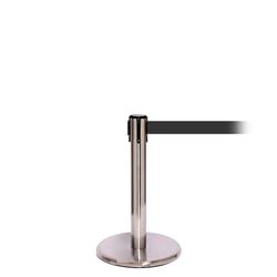 QueuePro 250 Mini, Satin Stainless, Barrier with 11' Dark Gray Belt