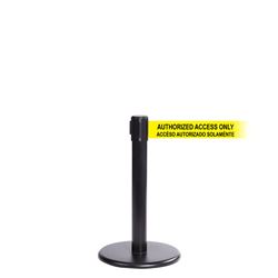 QueuePro 250 Mini Xtra, Black, Barrier with 3" wide 11' ACCESO AUTORIZADO SOLAMENTE Belt