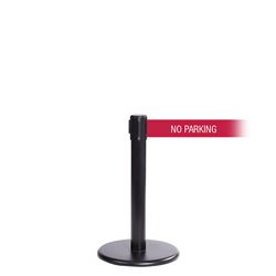 QueuePro 250 Mini Xtra, Black, Barrier with 3" wide 11' NO PARKING Belt