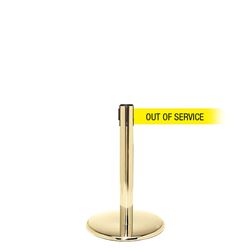 QueuePro 250 Mini Xtra, Polished Brass, Barrier with 3" wide 11' OUT OF SERVICE Belt