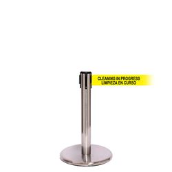QueuePro 250 Mini Xtra, Satin Chrome, Barrier with 3" wide 11' LIMPIEZA EN CURSO Belt