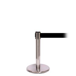 QueuePro 250 Mini Xtra, Satin Stainless, Barrier with 3" wide 11' Black Belt