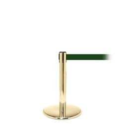 QueuePro 300 Mini, Polished Brass, Barrier with 16' Dark Green Belt