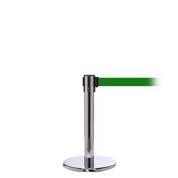 QueuePro 300 Mini, Polished Stainless, Barrier with 16' Green Belt