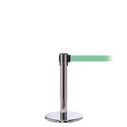 QueuePro 300 Mini, Polished Stainless, Barrier with 16' Light Green Belt