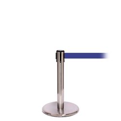 QueuePro 300 Mini, Satin Chrome, Barrier with 16' Blue Belt