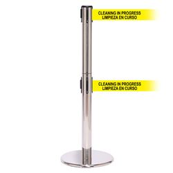 QueuePro 250 Twin Xtra, Polished Chrome, Barrier with double 3" wide 11' LIMPIEZA EN CURSO Belt
