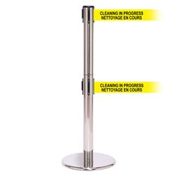 QueuePro 250 Twin Xtra, Polished Stainless, Barrier with double 3" wide 11' NETTOYAGE EN COURS Belt