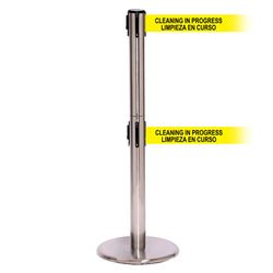QueuePro 250 Twin Xtra, Satin Chrome, Barrier with double 3" wide 11' LIMPIEZA EN CURSO Belt