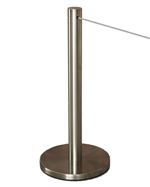 "Q-Cord" Museum Barrier with Retractable 7' Cord, Stainless Steel, 20" H