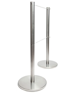 "Q-Cord" Museum Barrier with Retractable 7' Cord, Stainless Steel, 39" H