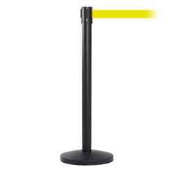 QueueMaster 550, Black, Barrier with 11' Fluorescent Yellow Belt