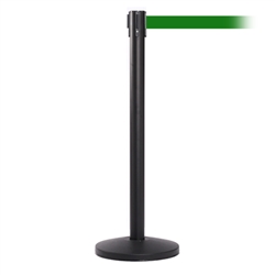 QueueMaster 550, Black, Barrier with 11' Green Belt