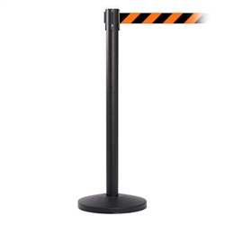 QueueMaster 550, Black, Barrier with 11' Orange/Black Diagonal Belt