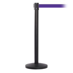 QueueMaster 550, Black, Barrier with 11' Purple Belt