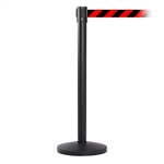 QueueMaster 550, Black, Barrier with 11' Red/Black Diagonal Belt