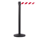 QueueMaster 550, Black, Barrier with 11' Red/White Diagonal Belt