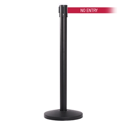 QueueMaster 550, Black, Barrier with 11' NO ENTRY Belt