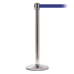 QueueMaster 550, Polished Stainless, Barrier with 8.5' Blue Belt