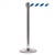 QueueMaster 550, Polished Stainless, Barrier with 11' Blue/White Diagonal Belt