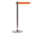 QueueMaster 550, Polished Stainless, Barrier with 11' Fluorescent Orange Belt