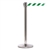 QueueMaster 550, Polished Stainless, Barrier with 11' Green/White Diagonal Belt