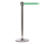 QueueMaster 550, Polished Stainless, Barrier with 11' Light Green Belt