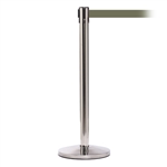 QueueMaster 550, Polished Stainless, Barrier with 11' Olive Green Belt
