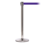 QueueMaster 550, Polished Stainless, Barrier with 11' Purple Belt