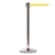 QueueMaster 550, Polished Stainless, Barrier with 11' Yellow/Reflective Stripe Belt