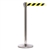 QueueMaster 550, Polished Stainless, Barrier with 11' Yellow/Black Diagonal Belt