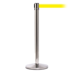 QueueMaster 550, Polished Stainless, Barrier with 11' Yellow Belt