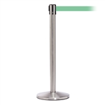 QueueMaster 550, Satin Stainless, Barrier with 11' Light Green Belt