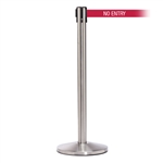 QueueMaster 550, Satin Stainless, Barrier with 11' NO ENTRY Belt
