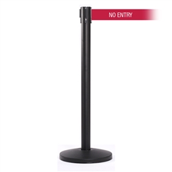 QueueMaster 550 Xtra, Black, Barrier with 3" wide 11' NO ENTRY Belt