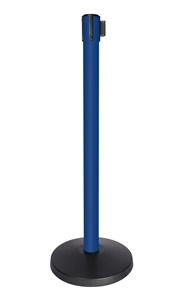 QueueWay-PLUS Tension Belt Stanchion, Blue Post, 10' ft. Belt