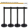 Kit: 4 QueueWay-PLUS Stantions, Black Post, 10' ft. BLACK Belt