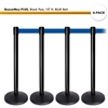 Kit: 4 QueueWay-PLUS Stantions, Black Post, 10' ft. BLUE Belt