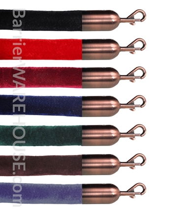Premium Velvet Rope, 6' ft - Specialty Finish Snap Ends - QU7701