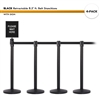 SET: 4 BLACK Retractable 8.5' ft. Belt Stanchions, with Sign