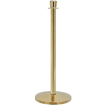 QueueWay Classic Rope Stanchion, Polished Brass Effect