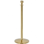 QueueWay Sphere Rope Stanchion, Polished Brass Effect