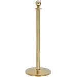 QueueWay Sphere Rope Stanchion, Polished Brass Effect