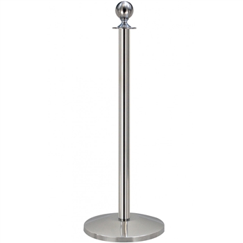 QueueWay Sphere Rope Stanchion, Polished Stainless