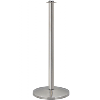 QueueWay Contemporary Rope Stanchion, Polished Stainless
