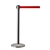 QueueWay Retractable Belt Stanchion,  Polished Stainless Post, RED 7.5' ft. Belt