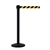QueueWay Retractable Belt Stanchion, Black Post, BLACK/YELLOW 7.5' ft. Belt