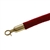 QueueWay Red Velour Rope, 8' ft., Polished Brass Ends