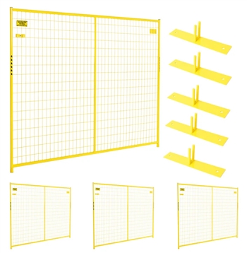 Perimeter Patrol Security Fence Panel Kit 4 Panels 6'x7.5' (30' ft) Yellow