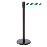 RollerPro 200, Black, Barrier with 11' Green/White Diagonal Belt